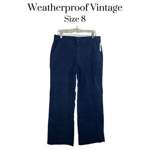 Weatherproof Navy Wide Leg Pants